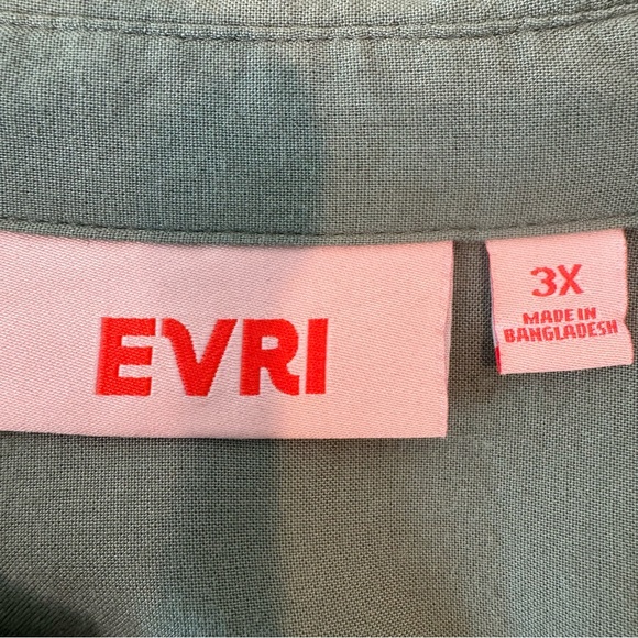 Evri Mint Green Short Cuffed Sleeve Pullover‎ Tunic Blouse Plus Size 3X #279 - Picture 5 of 5